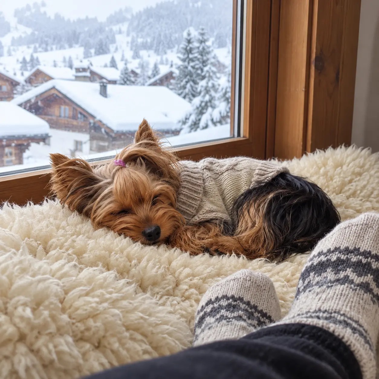 Dog after the slopes